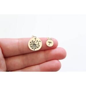 Sterling Silver Big and Small Dandelion Charm Set, Dandelion Charm Set